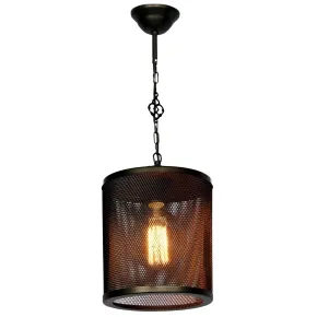 Lampada a Sospensione Metallo Reticolato Nero E27 Soffitto Interno 2