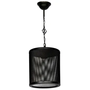 Lampada a Sospensione Metallo Reticolato Nero E27 Soffitto Interno