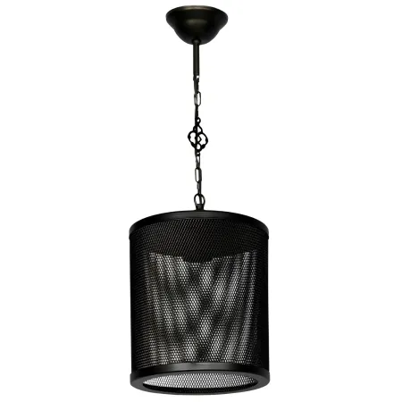 Lampada a Sospensione Metallo Reticolato Nero E27 Soffitto Interno