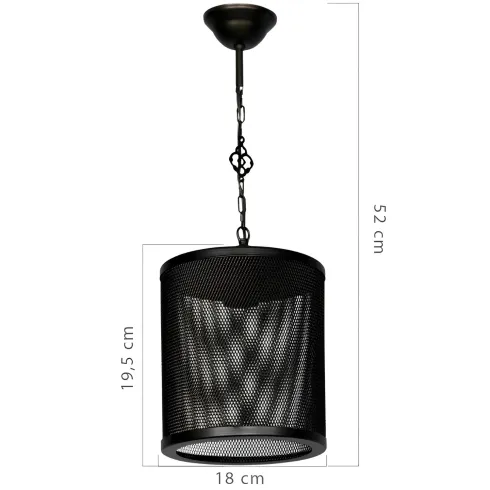 Lampada a Sospensione Metallo Reticolato Nero E27 Soffitto Interno