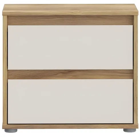 Comodino 2 Cassetti Rovere Beige Cashmere per Camera da Letto