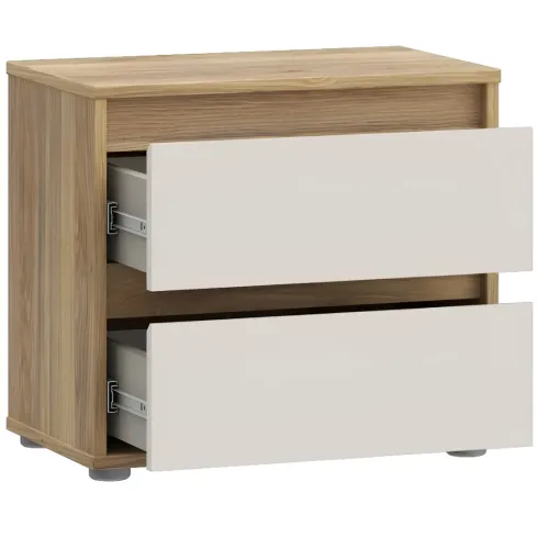 Comodino 2 Cassetti Rovere Beige Cashmere per Camera da Letto