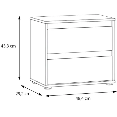 Comodino 2 Cassetti Rovere Beige Cashmere per Camera da Letto