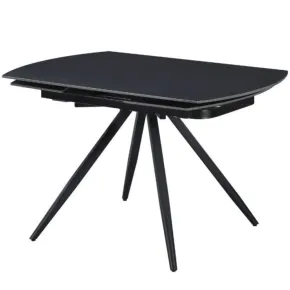Tavolo Allungabile da Pranzo Rettangolare Ceramica Nero Opaco 180 cm