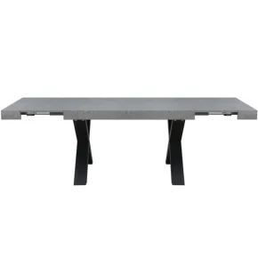 Tavolo da Pranzo Allungabile 160-240 cm Rettangolare MDF Cemento Nero 2