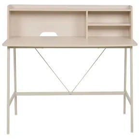 Scrivania con Ripiani in MDF Metallo Beige 115x55x106 cm Camera Studio 2