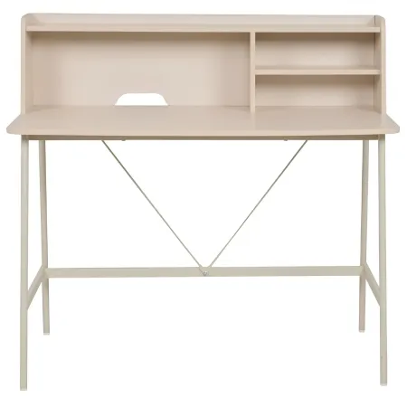 Scrivania con Ripiani in MDF Metallo Beige 115x55x106 cm Camera Studio