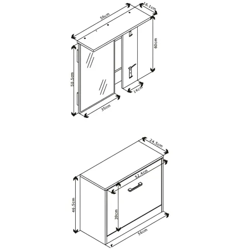 Mobile Ingresso con Specchio Scarpiera Ganci Appendiabiti Beige