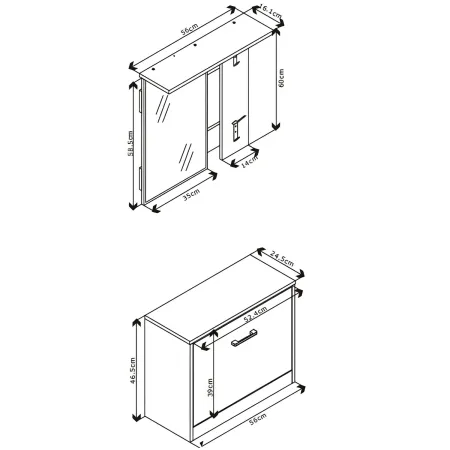 Mobile Ingresso con Specchio Scarpiera Ganci Appendiabiti Beige