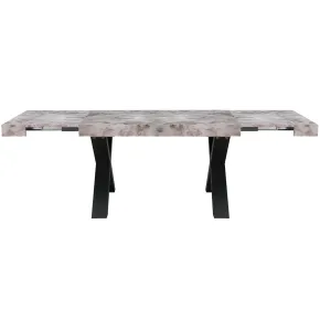 Tavolo da Pranzo Allungabile 160-240 cm in MDF Effetto Marmo Grigio 2