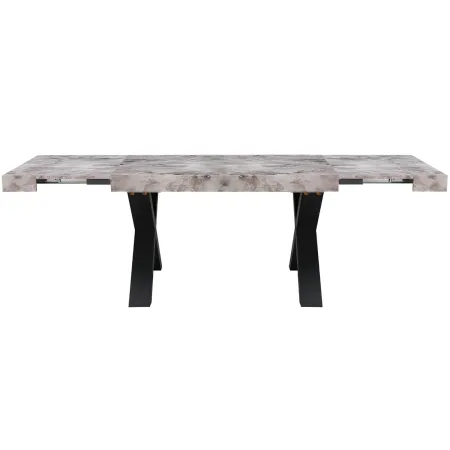 Tavolo da Pranzo Allungabile 160-240 cm in MDF Effetto Marmo Grigio
