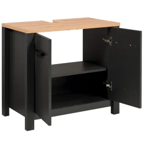 Mobile Bagno 70 cm Antracite Rovere Sottolavabo Pensile a Specchio 2