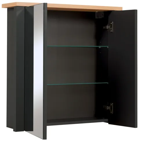 Mobili Bagno 3 Pezzi con Colonna Soft Close Antracite Rovere 197 cm