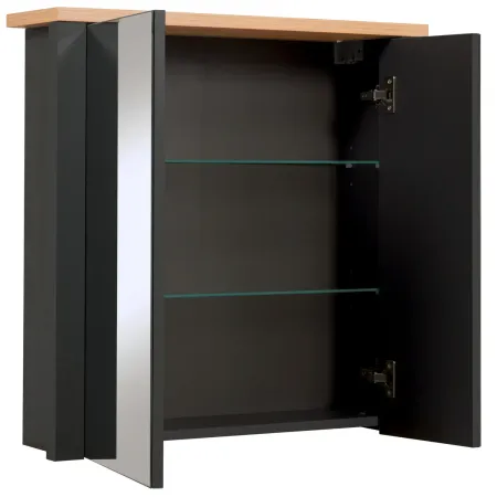 Mobili Bagno 3 Pezzi con Colonna Soft Close Antracite Rovere 197 cm
