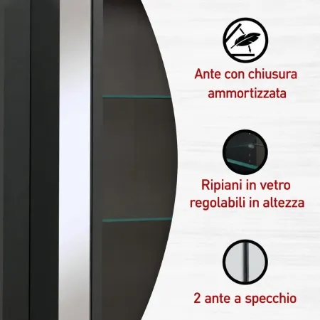 Mobili Bagno 3 Pezzi con Colonna Soft Close Antracite Rovere 197 cm