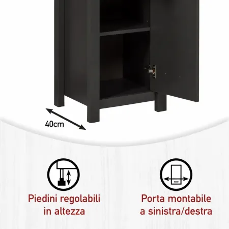 Mobili Bagno 3 Pezzi con Colonna Soft Close Antracite Rovere 197 cm