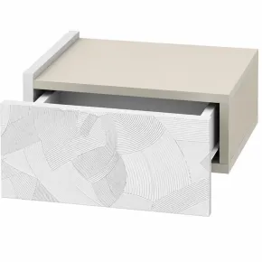 Comodino Sospeso Bianco Beige con Luci Camera da Letto Reversibile 2