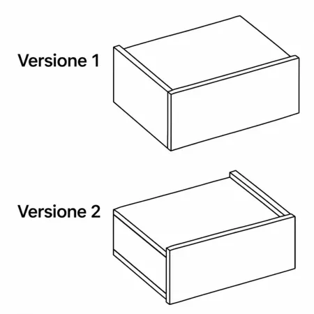 Comodino Sospeso Bianco Beige con Luci Camera da Letto Reversibile
