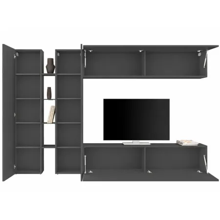 Mobile Armadio Porta TV Antracite Opaco 280x30x180 cm da Soggiorno