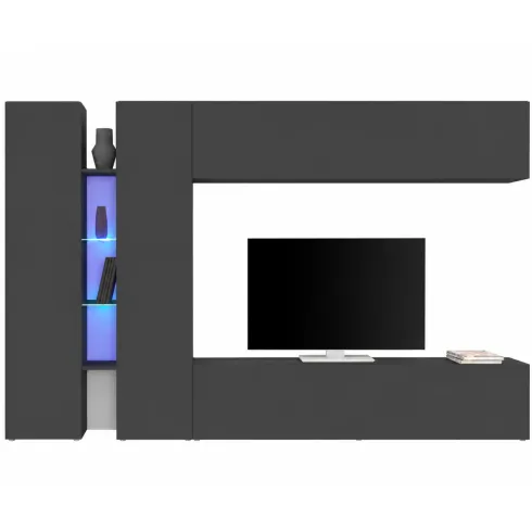 Mobile Armadio Porta TV Antracite Opaco 280x30x180 cm da Soggiorno
