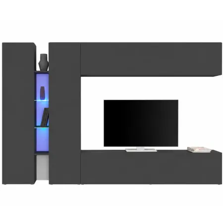 Mobile Armadio Porta TV Antracite Opaco 280x30x180 cm da Soggiorno