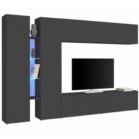 Mobile Armadio Porta TV Antracite Opaco 280x30x180 cm da Soggiorno