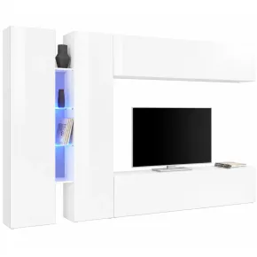 Mobile Armadio Porta TV Bianco Lucido 280x30x180 cm da Soggiorno