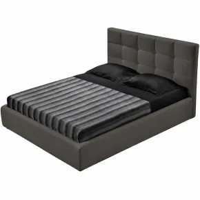 Letto Matrimoniale Struttura Contenitore Tessuto Tortora Rete 160x190