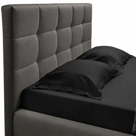 Letto Matrimoniale Struttura Contenitore Tessuto Tortora Rete 160x190
