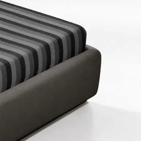 Letto Matrimoniale Struttura Contenitore Tessuto Tortora Rete 160x190