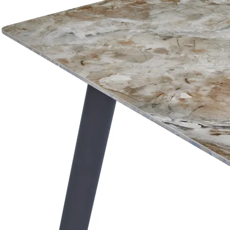 Tavolo rettangolare 180x90 da Pranzo Ceramica Effetto Marmo Marrone