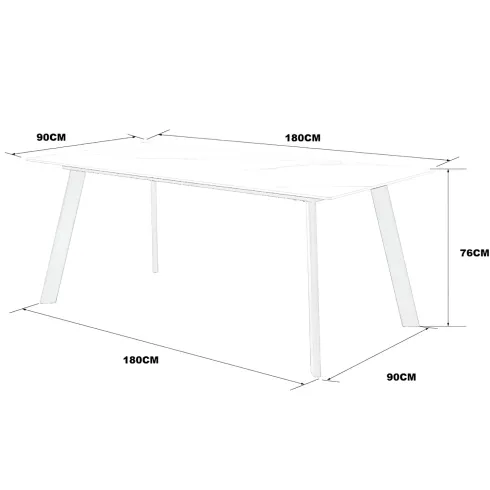 Tavolo rettangolare 180x90 da Pranzo Ceramica Effetto Marmo Marrone