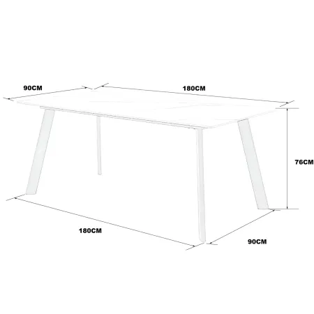 Tavolo rettangolare 180x90 da Pranzo Ceramica Effetto Marmo Marrone