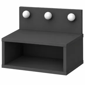 Comodino Sospeso con Luci LED Antracite 40x30 per Camera da Letto