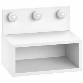Comodino Sospeso con Luci LED Bianco 40x30 per Camera da Letto