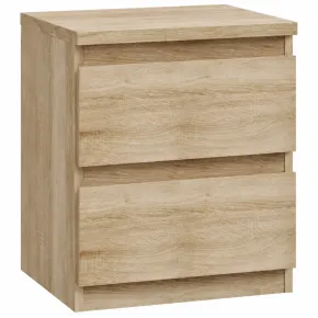 Comodino Camera da Letto Rovere 2 Cassetti Salvaspazio Contenitore