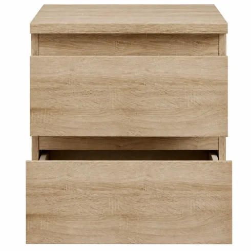 Comodino Camera da Letto Rovere 2 Cassetti Salvaspazio Contenitore