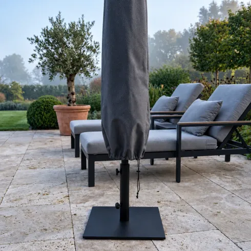 Telo Copertura Ombrellone 31x31x200 cm in Poliestere Antracite per Esterno