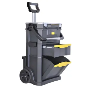 Carrello Portautensili Attrezzi da Officina Multiuso con 3 Ripiani Ruote Garage 2