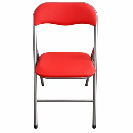 Sedia Pieghevole da Cucina Ufficio Scrivania in PVC Rosso Salvaspazio