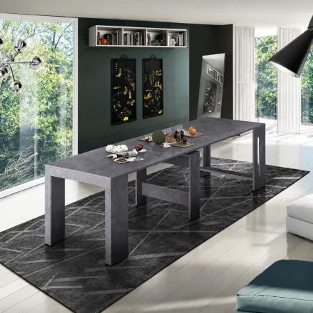 Tavolo Mobile Allungabile Consolle 50-300 cm Grigio da Pranzo Soggiorno