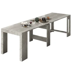 Consolle Tavolo Allungabile da Pranzo Soggiorno Grigio Cemento 300 cm 2