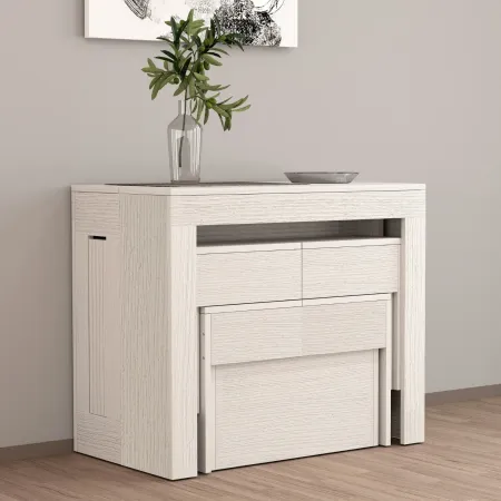Panca Allungabile da Cucina Soggiorno Bianco Larice 290 cm Moderna