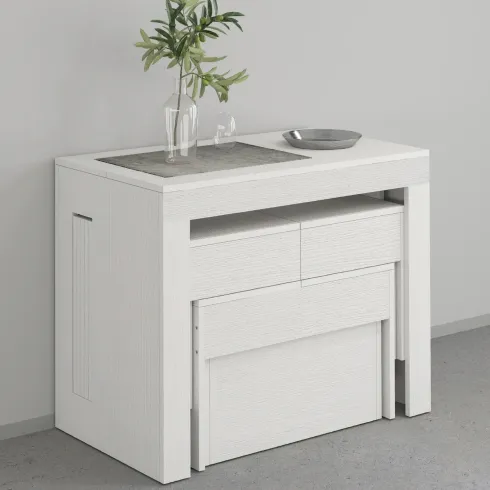 Panca Allungabile da Cucina Soggiorno Bianco Larice 290 cm Moderna