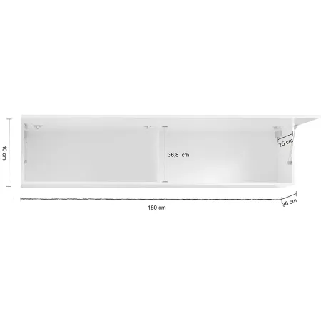 Pensile a Parete Grigio Antracite Mobile Soggiorno Vasistas 180 cm