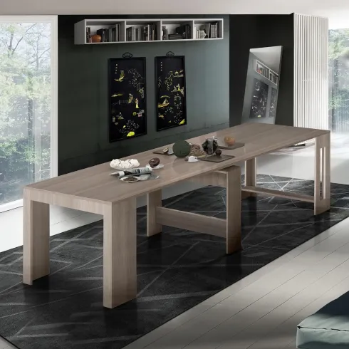Mobile Tavolo Consolle Allungabile da Pranzo Soggiorno Marrone Olmo