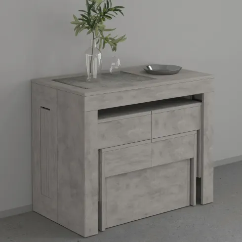 Panca Estensibile 290 cm Mobile Grigio da Soggiorno Cucina Moderno