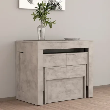 Panca Estensibile 290 cm Mobile Grigio da Soggiorno Cucina Moderno