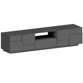 Porta TV Mobile Grigio Antracite da Soggiorno 4 Ante 1 Cassetto 220 cm