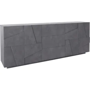Madia Credenza da Soggiorno Grigio Ardesia 224 cm 4 Ante 3 Cassetti
